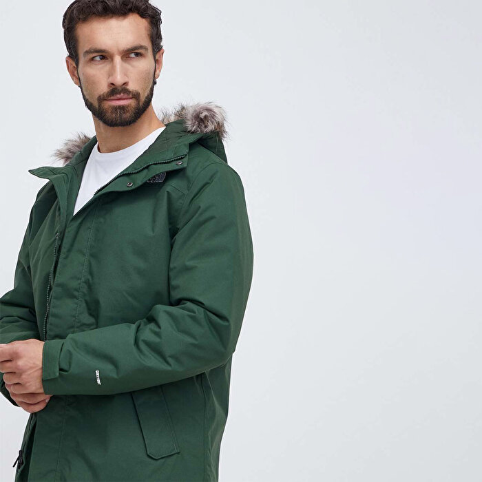 The North Face Recycled Zaneck Erkek Yeşil Kapüşonlu Mont