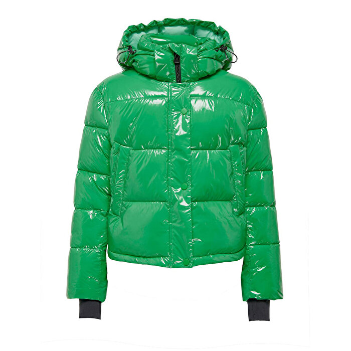 Only Ann Louis Premium Puffer Short Otw Kadın Yeşil Kapüşonlu Mont