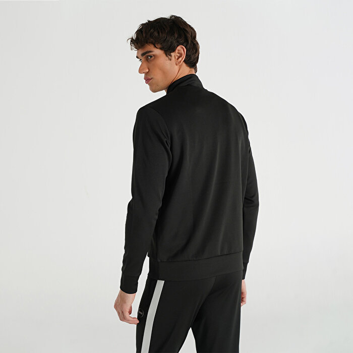 Hummel Loton Zip Neck Erkek Siyah Dik Yaka Sweatshirt