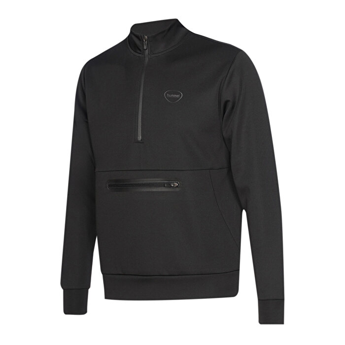 Hummel Loton Zip Neck Erkek Siyah Dik Yaka Sweatshirt