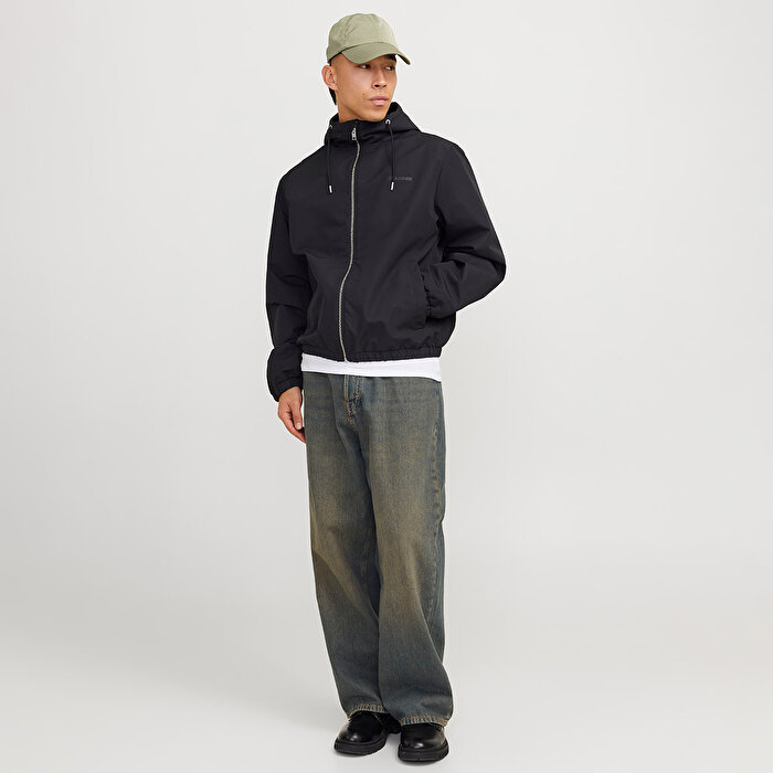 Jack&Jones Legacy Light Hood Erkek Siyah Kapüşonlu Ceket