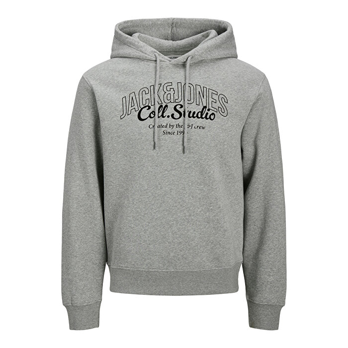 Jack&Jones Makoto Erkek Gri Kapüşonlu Sweatshirt