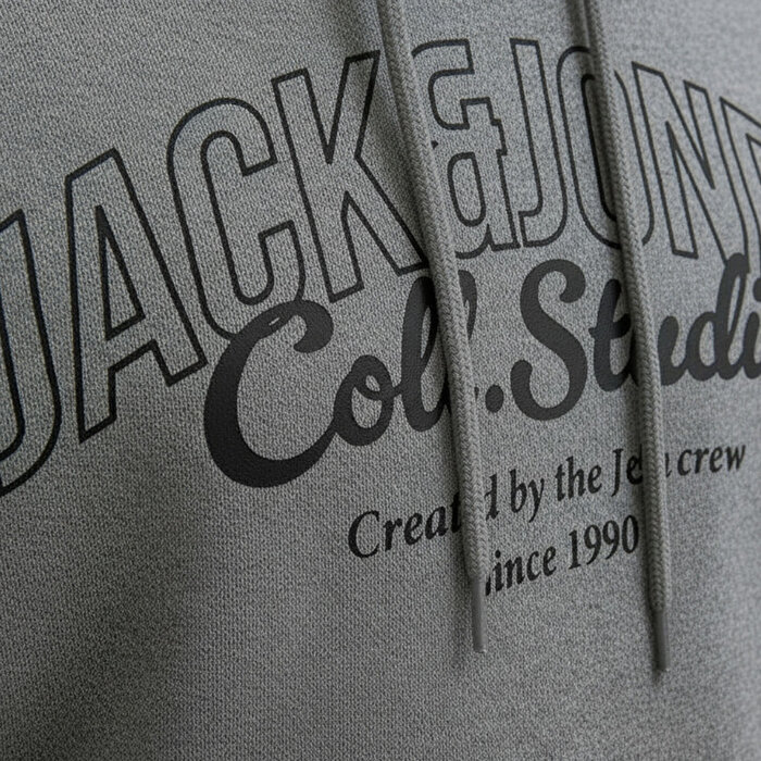 Jack&Jones Makoto Erkek Gri Kapüşonlu Sweatshirt