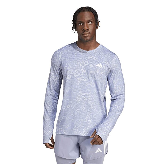 adidas Own The Run E Aop Erkek Gri Tişört