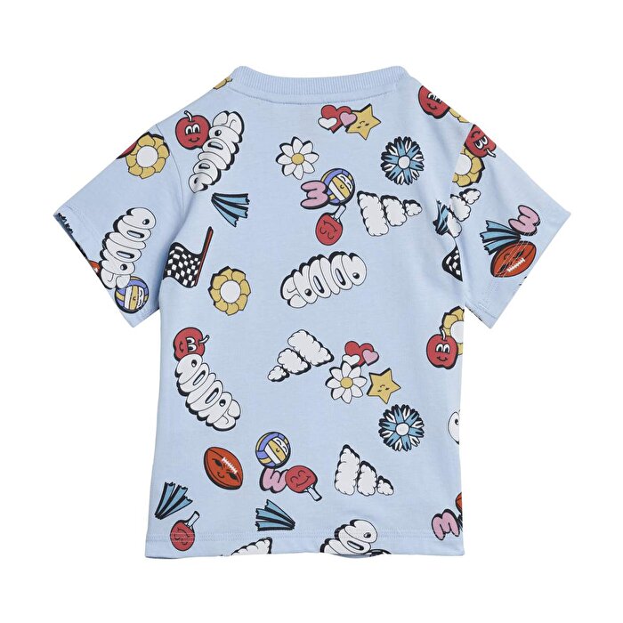 adidas Fun Allover Print Bebek Mavi Eşofman Takımı