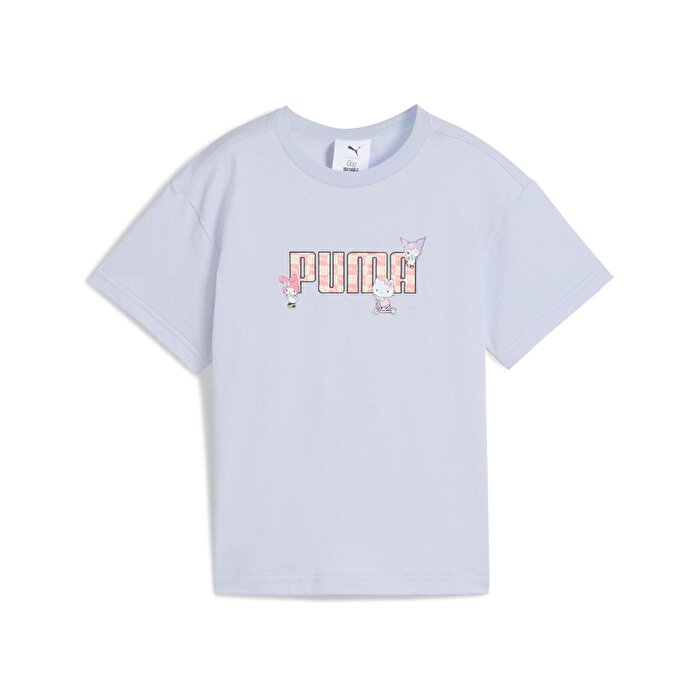 Puma Puma X Hk&Fr Graphic Kız Çocuk Mavi Yuvarlak Yaka Tişört