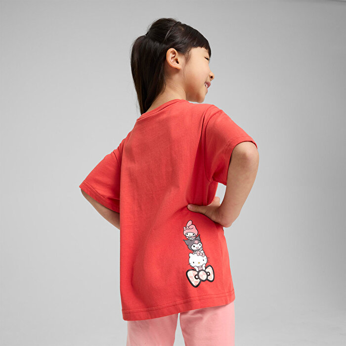 Puma Puma X Hk&Fr Graphic Kız Çocuk Kırmızı Yuvarlak Yaka Tişört