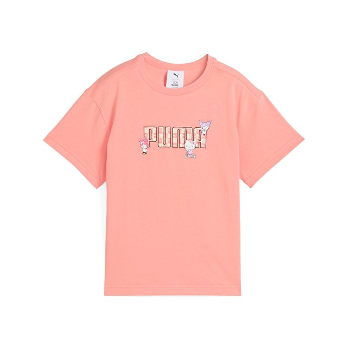 Puma Puma X Hk&Fr Graphic Kız Çocuk Pembe Yuvarlak Yaka Tişört
