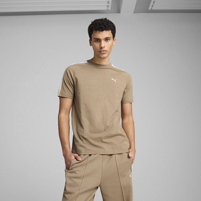 Puma T7 Erkek Kahverengi Yuvarlak Yaka Tişört