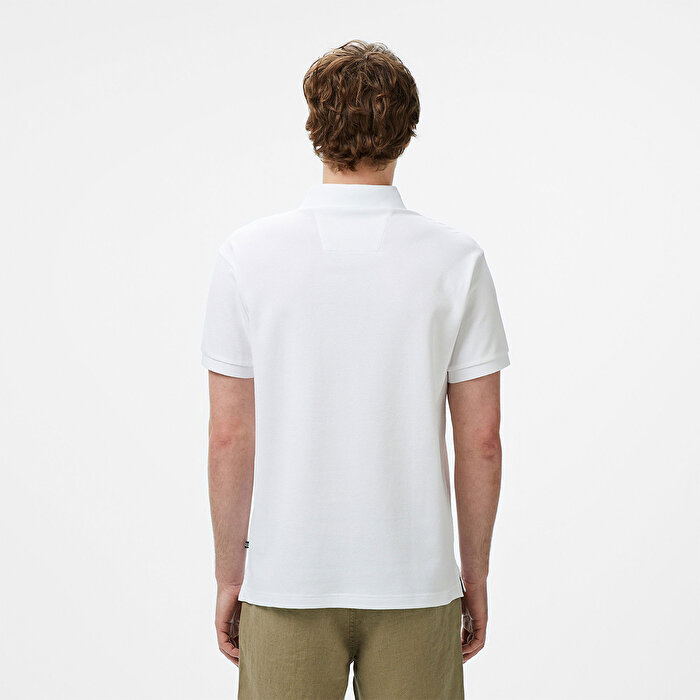 Nautica K55052T Erkek Beyaz Polo Yaka Tişört