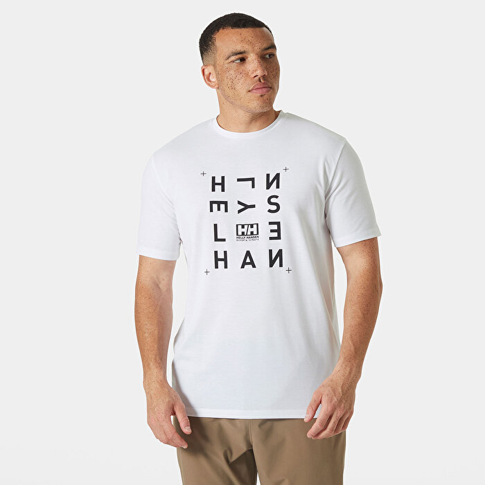 Helly Hansen Skog Recycled Graphic Erkek Beyaz Yuvarlak Yaka Tişört