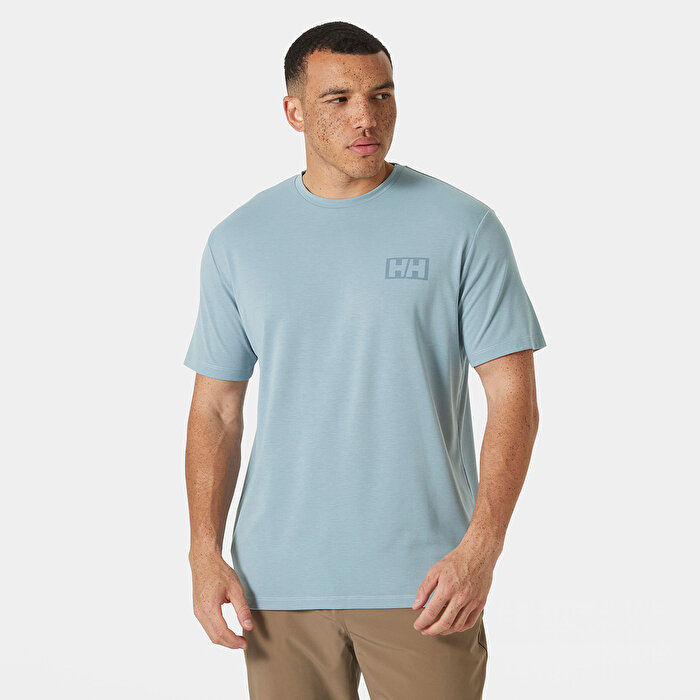 Helly Hansen Skog Recycled Graphic Erkek Mavi Yuvarlak Yaka Tişört