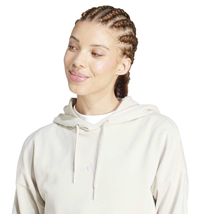 adidas Essentials Small Logo French Terry Kadın Bej Kapüşonlu Sweatshirt