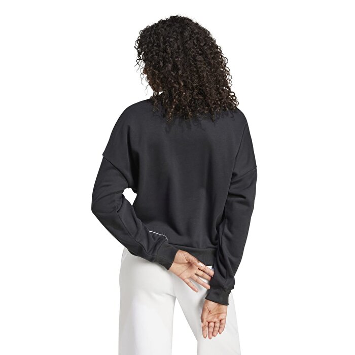 adidas Essentials 3 Stripes French Terry Kadın Siyah Sweatshirt