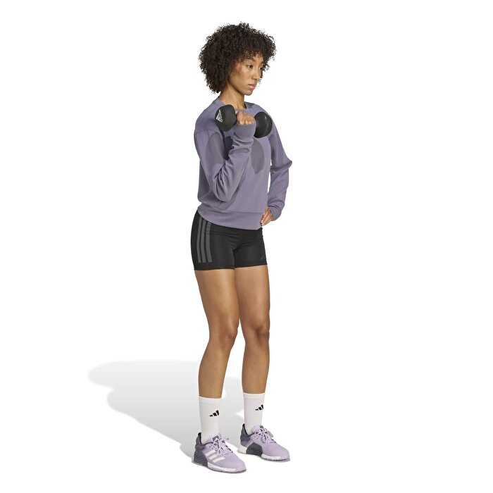 adidas Training Knit Kadın Mor Sweatshirt