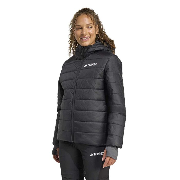 adidas Terrex Multi Essentials Insulated Kadın Siyah Kapüşonlu Mont