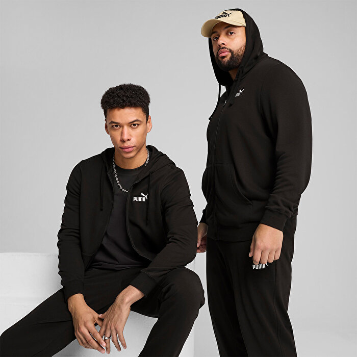 Puma Essentials Erkek Siyah Kapüşonlu Ceket