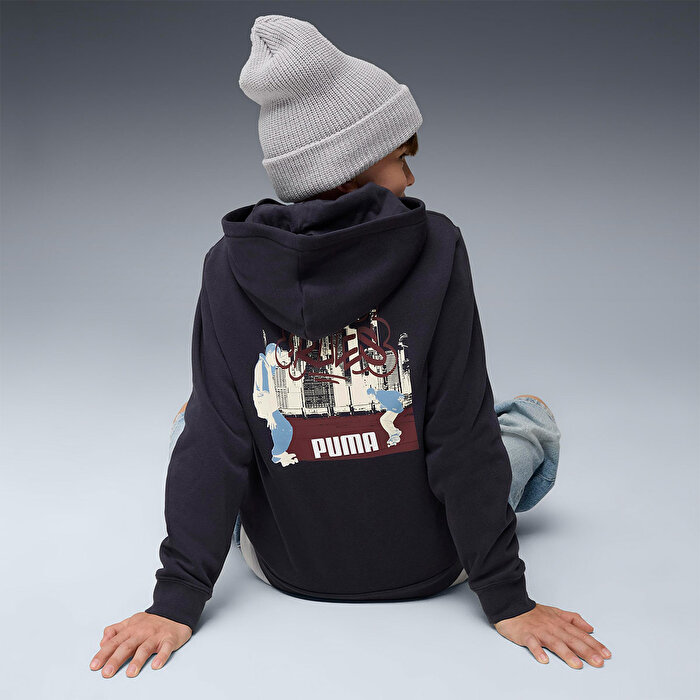 Puma Mid 90s Full Zip Çocuk Lacivert Kapüşonlu Ceket 68846916