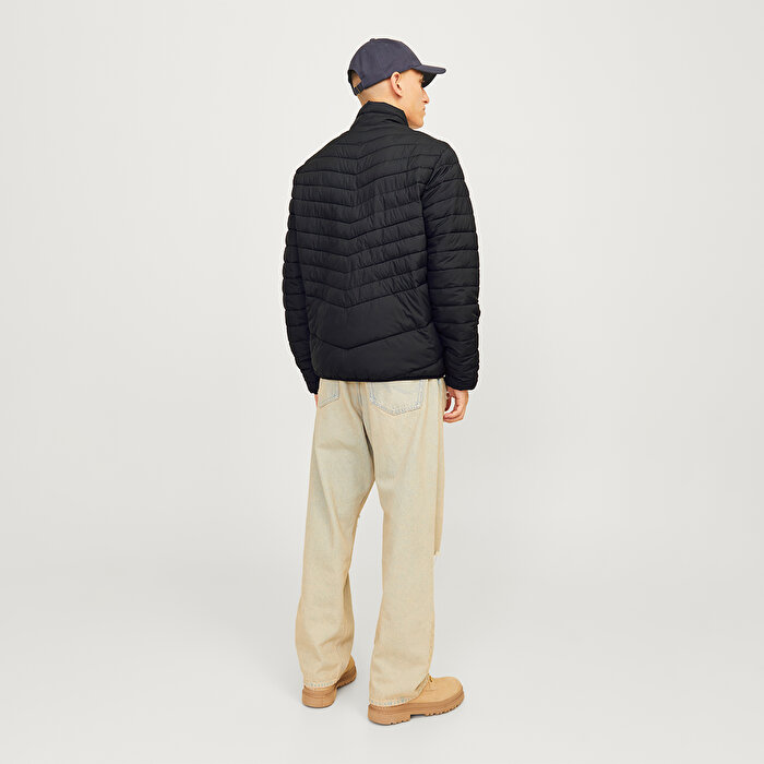 Jack&Jones State Packable Puffer Colar Erkek Siyah Dik Yaka Ceket
