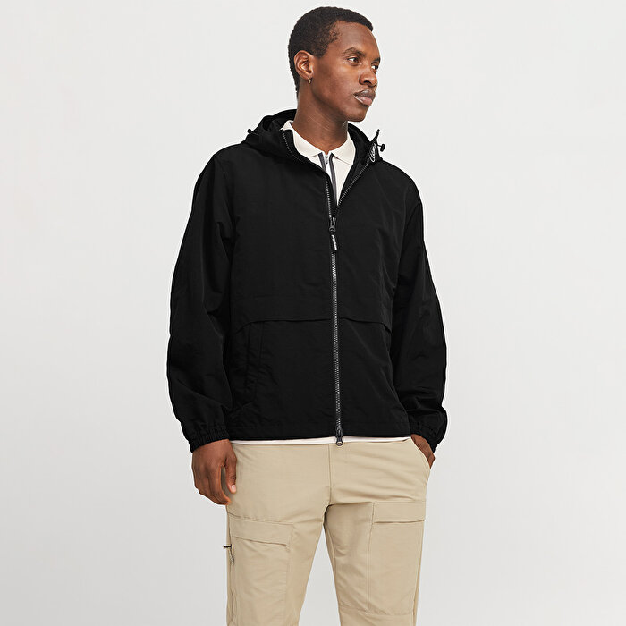Jack&Jones Union Erkek Siyah Kapüşonlu Ceket