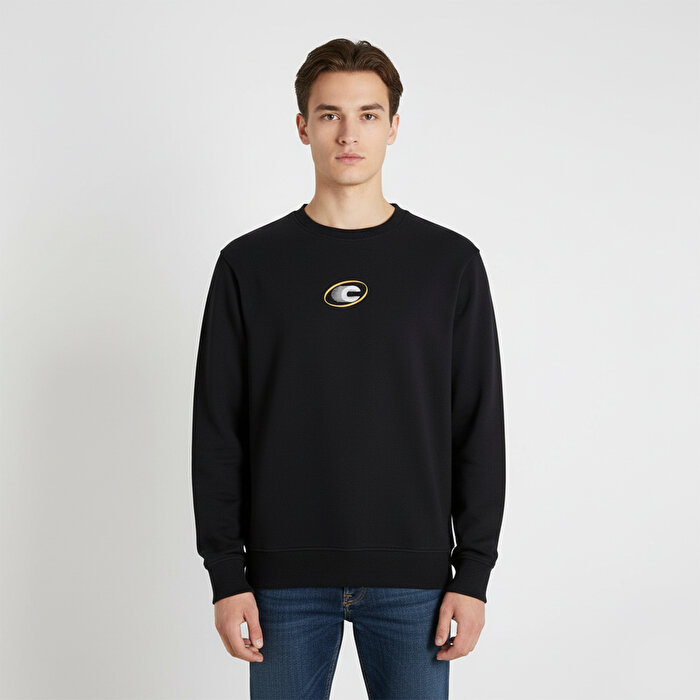 Jack&Jones Vibrant Erkek Siyah Bisiklet Yaka Sweatshirt