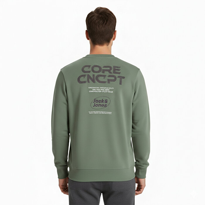 Jack&Jones Vibrant Erkek Yeşil Bisiklet Yaka Sweatshirt