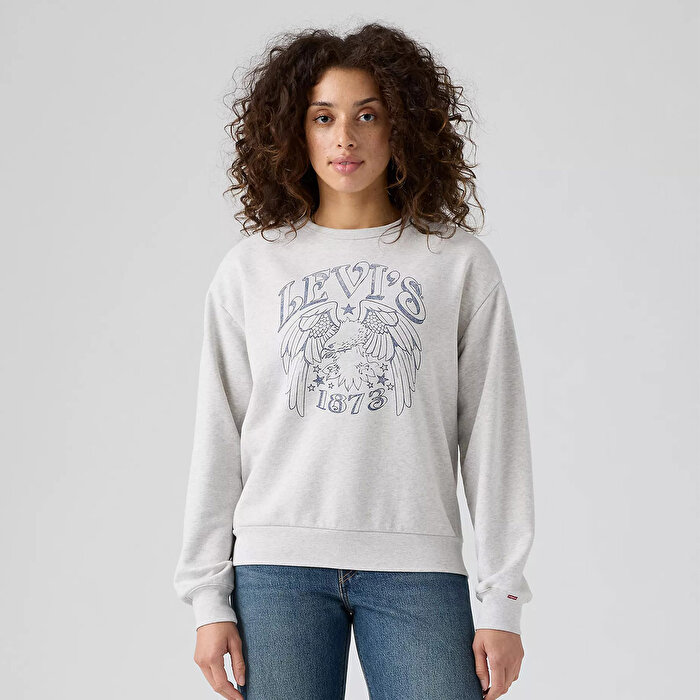 Levi's Graphic Signature Crew Kadın Gri Sweatshirt