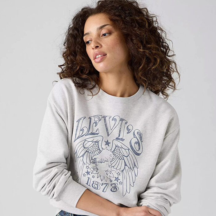 Levi's Graphic Signature Crew Kadın Gri Sweatshirt