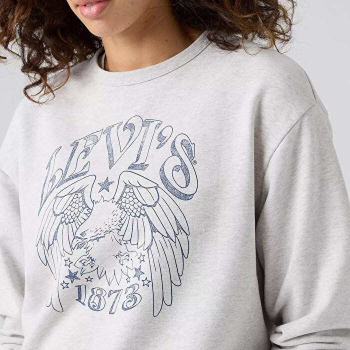 Levi's Graphic Signature Crew Kadın Gri Sweatshirt
