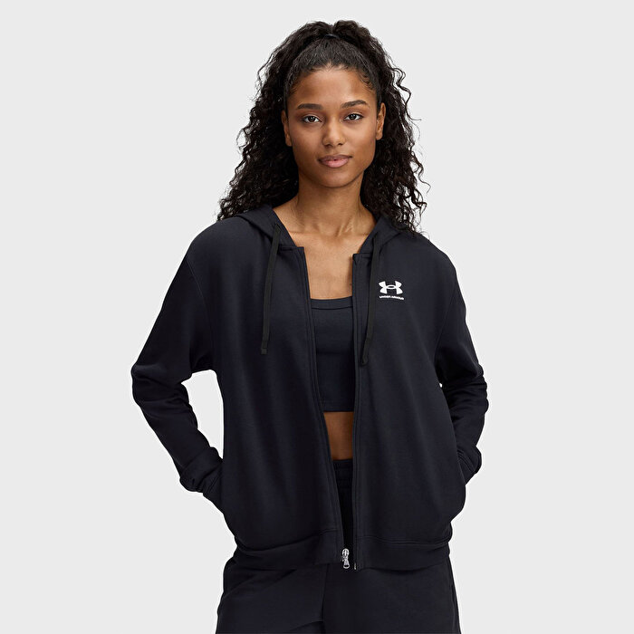 Under Armour Rival Terry Kadın Siyah Kapüşonlu Ceket