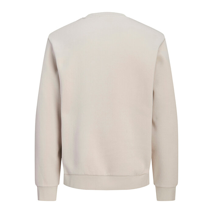 Jack&Jones Logo Erkek Gri Yuvarlak Yaka Sweatshirt