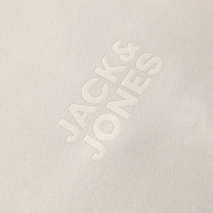Jack&Jones Logo Erkek Gri Yuvarlak Yaka Sweatshirt