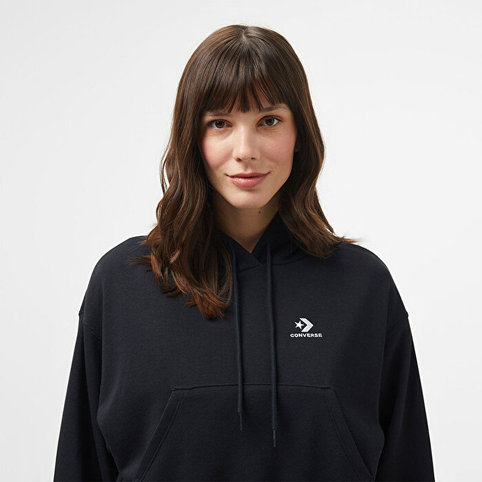 Converse Chuck Taylor Boxy Kadın Siyah Kapüşonlu Sweatshirt