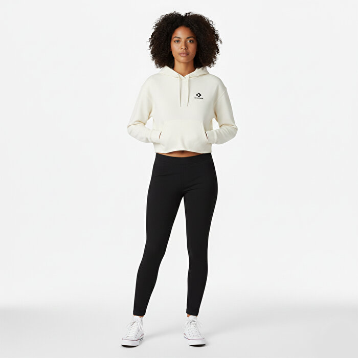Converse Chuck Taylor Boxy Kadın Ekru Kapüşonlu Sweatshirt