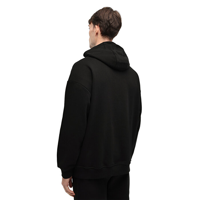 Lumberjack Ros 17HS109 Erkek Siyah Kapüşonlu Sweatshirt