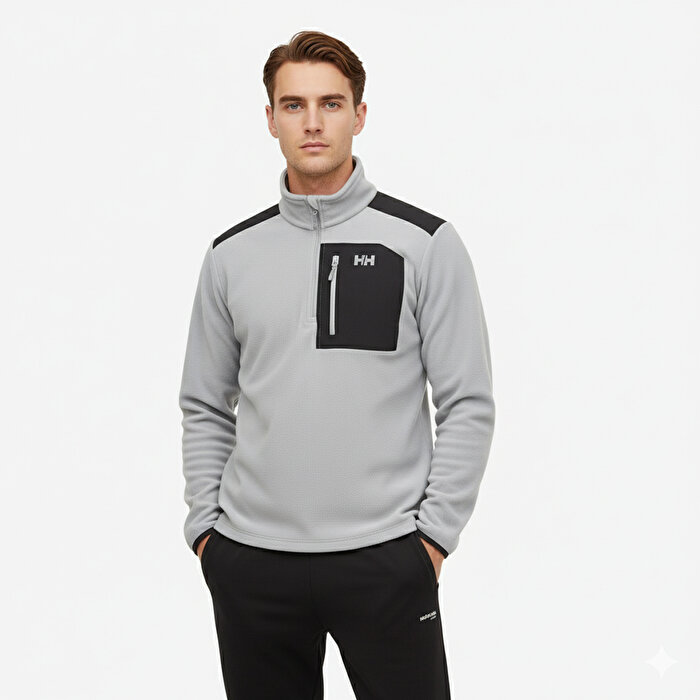 Helly Hansen Polar Block Erkek Gri Dik yaka Sweatshirt