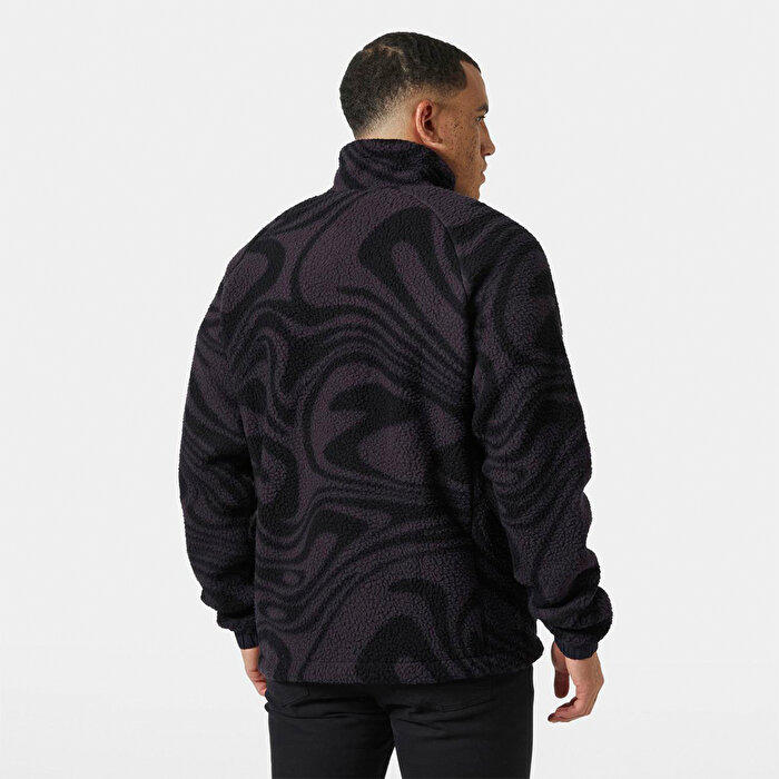 Helly Hansen Polar Panorama Printed Pile Snap Erkek Mor Dik yaka Ceket