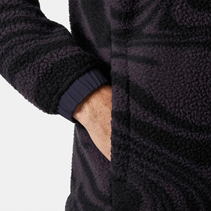 Helly Hansen Polar Panorama Printed Pile Snap Erkek Mor Dik yaka Ceket