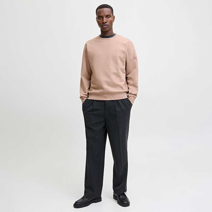 Jack&Jones Star Basic Erkek Bej Sweatshirt