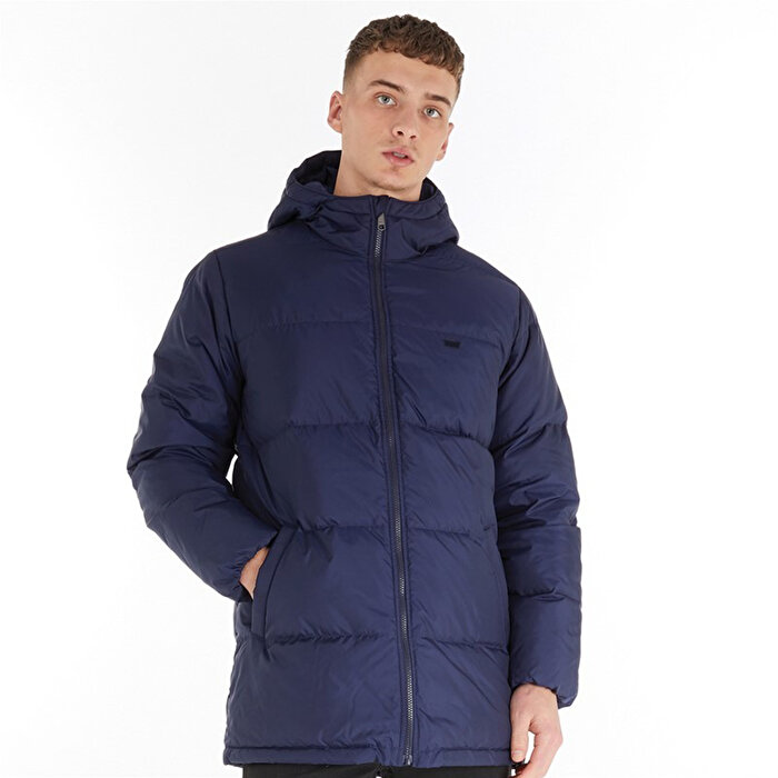 Levi's Sunset Mid Puffer Erkek Mavi Kapüşonlu Mont