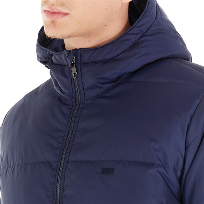 Levi's Sunset Mid Puffer Erkek Mavi Kapüşonlu Mont
