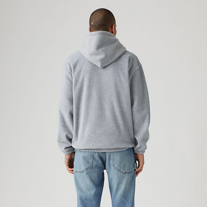 Levis Bb Tab Polar Fleece Erkek Gri Kapüşonlu Sweatshirt