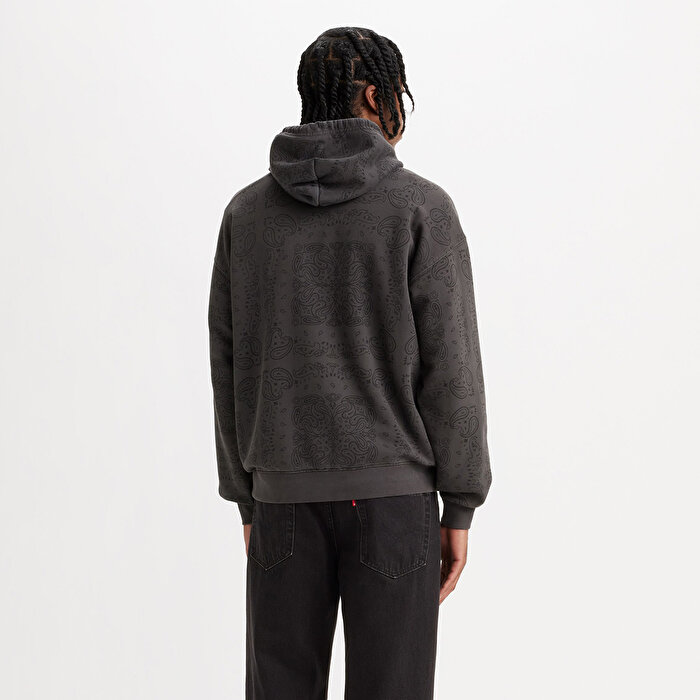 Levis Relaxed Overdye Erkek Siyah Kapüşonlu Sweatshirt