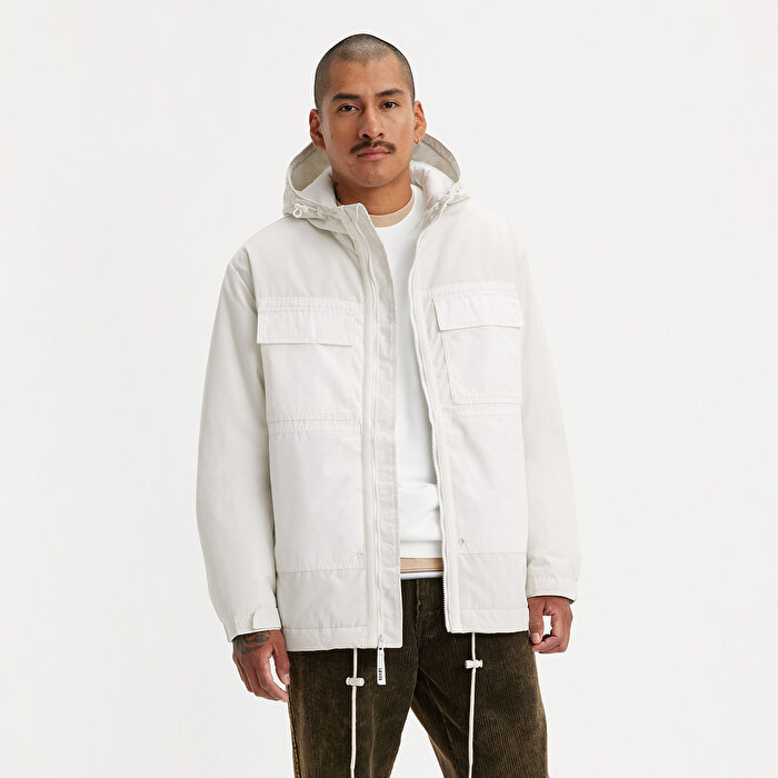 Levis Tamalpais Hooded Erkek Beyaz Kapüşonlu Mont