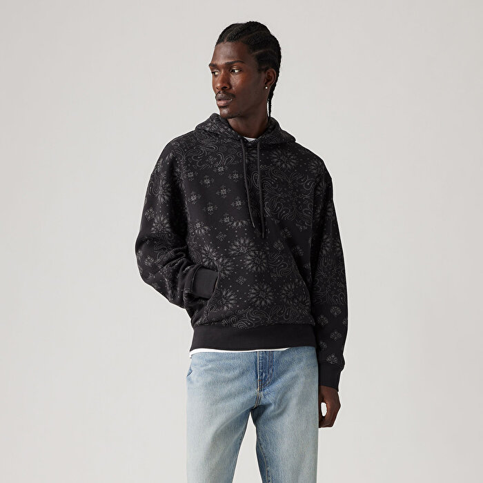 Levis Erkek Siyah Kapüşonlu Sweatshirt