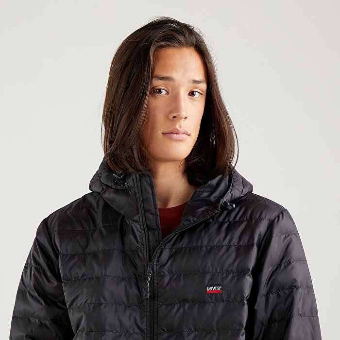 Levis Presidio Packable Hooded Erkek Siyah Kapüşonlu Mont