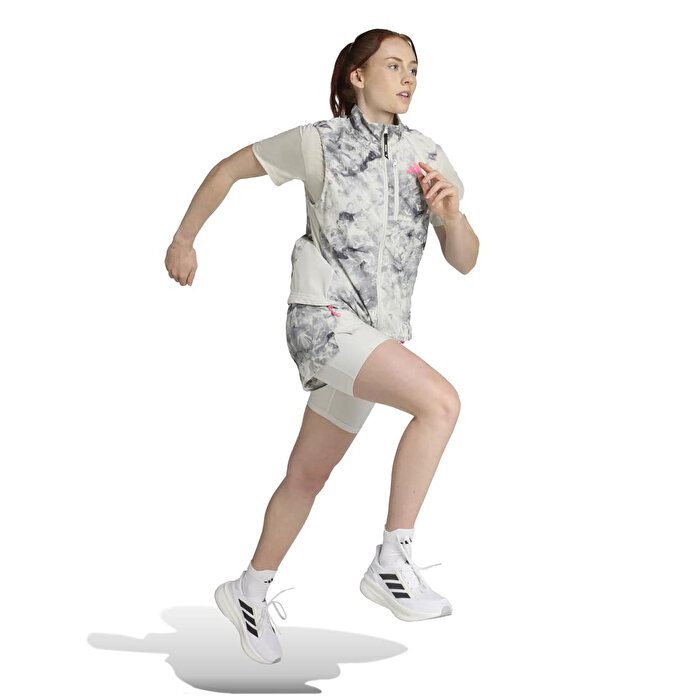 adidas Own The Run Spray Dye Kadın Gri Dik Yaka Yelek