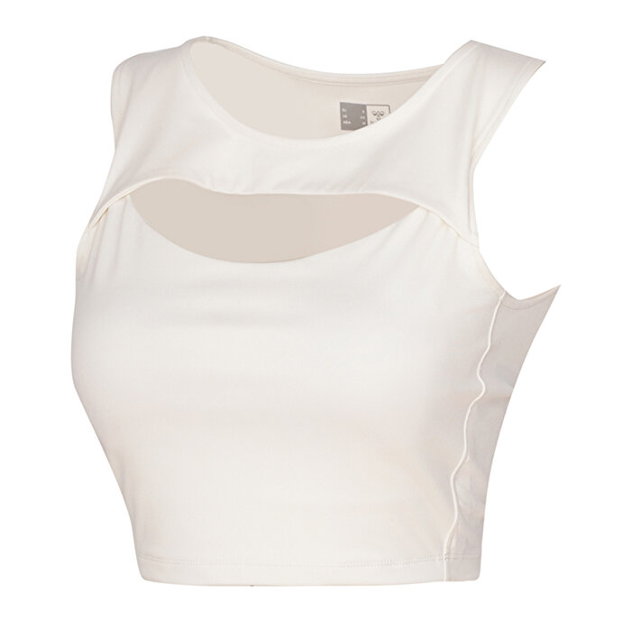 Hummel Bra Sagrado Kadın Ekru Yuvarlak Yaka Atlet