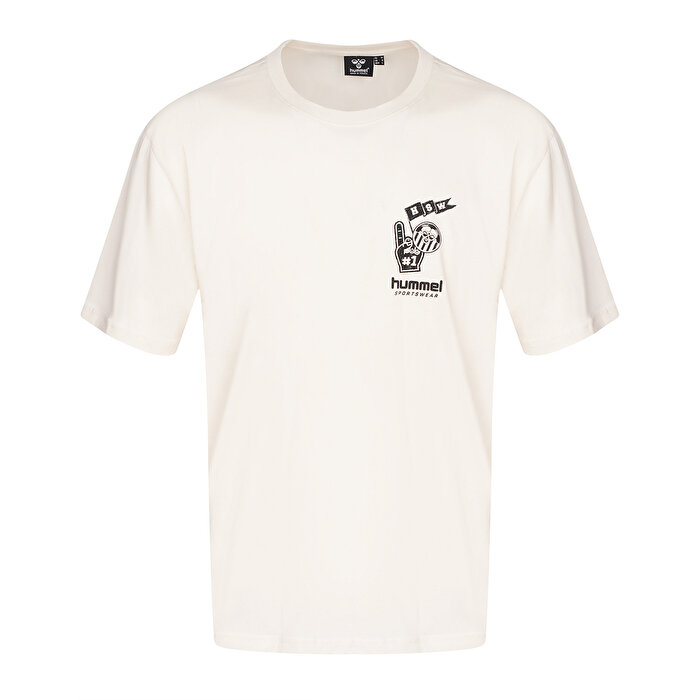 Hummel Tropico Erkek Ekru Yuvarlak Yaka Tişört