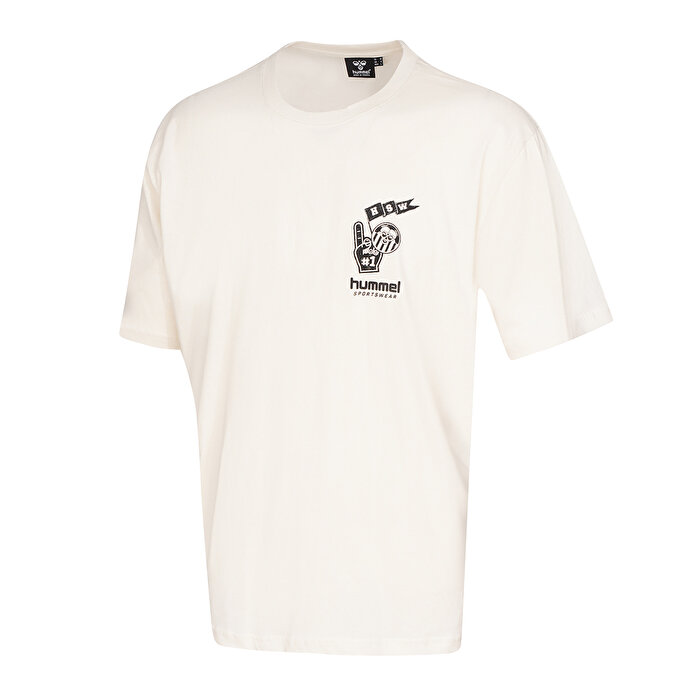 Hummel Tropico Erkek Ekru Yuvarlak Yaka Tişört